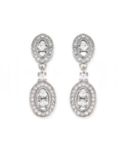 Pendientes plata largos con circonita