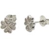 Pendientes plata trébol con corazones