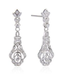 Pendientes plata largos con circonitas