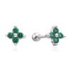 Pendientes plata con piedras verdes