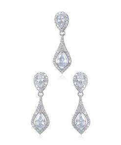 Conjunto plata largo con circonitas