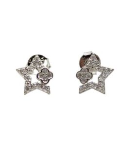 Pendientes plata estrella con piedras
