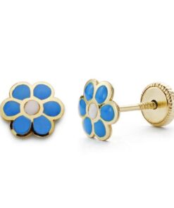 Pendientes flor esmaltados para mujer, niña o bebé