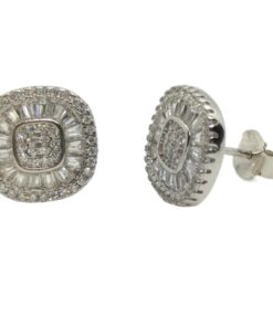 Pendientes plata rodiada multipìedra