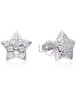 Pendientes plata estrella con circonitas