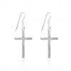 Pendientes plata largos con cruz