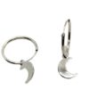 Pendientes aro plata con luna