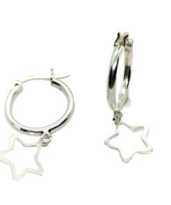 Pendientes plata aro con estrella