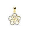 Colgante oro bicolor flor