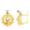 Pendientes de cierre cubanas con circonitas para mujer, oro 18k