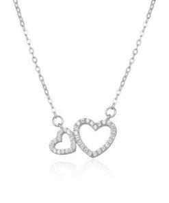 Gargantilla plata corazones de circonita
