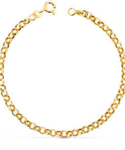 Pulsera mujer oro 18k. eslabón rolo
