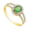 Anillo oro bicolor con esmeralda