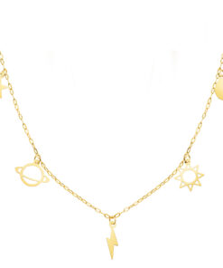 Gargantilla colgantes oro universo