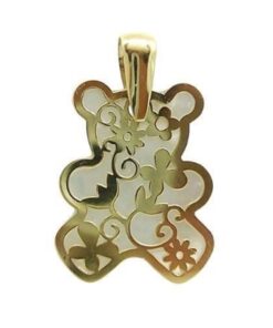 Colgante oro oso con nácar