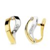 Pendientes de cierre bicolor entrelazados para mujer, oro 18k