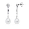 Pendientes oro blanco con perla