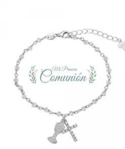 Pulsera Comunión cruz y Cáliz