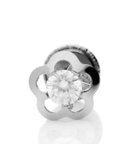 Pendientes bebé o niña flor calada oro blanco 18 kilates - Imagen 2