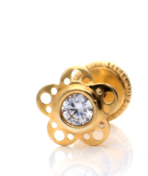 Pendientes bebé o niña estrella calada oro 18 kilates - Imagen 2