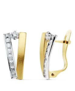 Pendientes de cierre bicolor para mujer