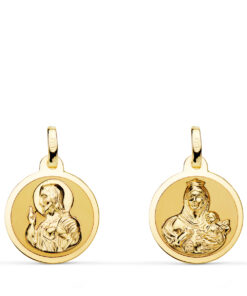 Medalla Escapulario oro 18k. 14mm