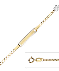 Esclava bebé con flor en oro blanco