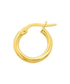 Pendientes aro girado mujer oro 9 kilates 14 x 2 mm.