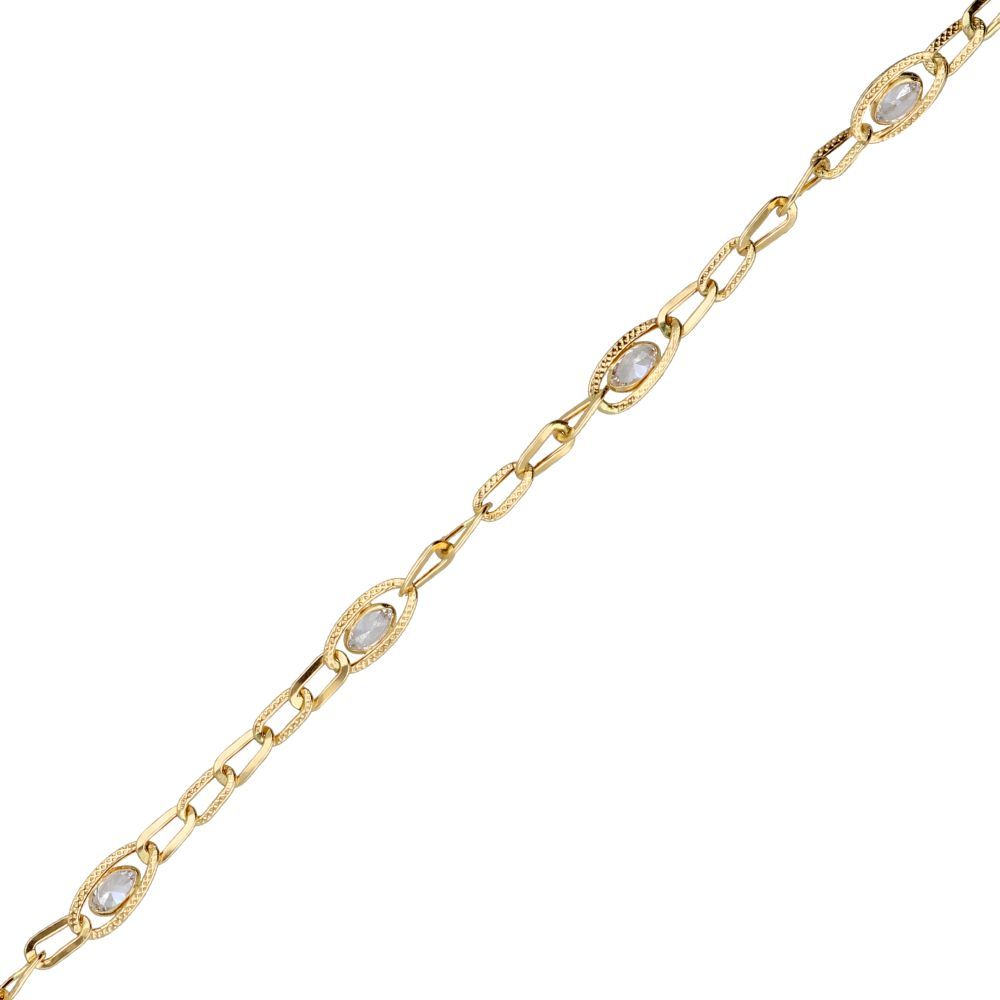 Pulsera niña o mujer circonitas oro 18 k.