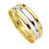 Anillo mujer bicolor liso oro 18 k.