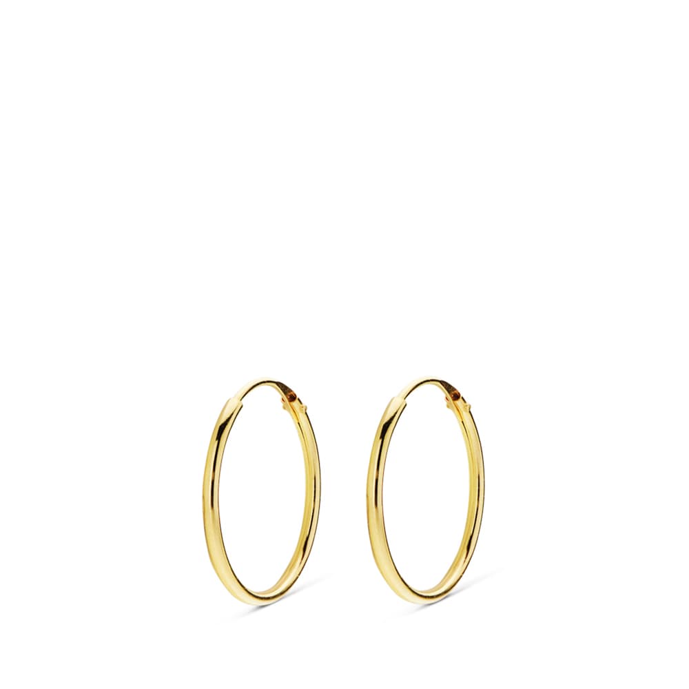 Pendientes aro liso 9 kilates mujer o niña 15 x 1 mm. - Imagen 2