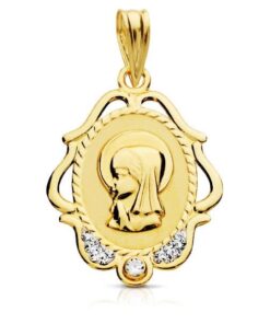 Medalla niña Comunión oro 9 kilates