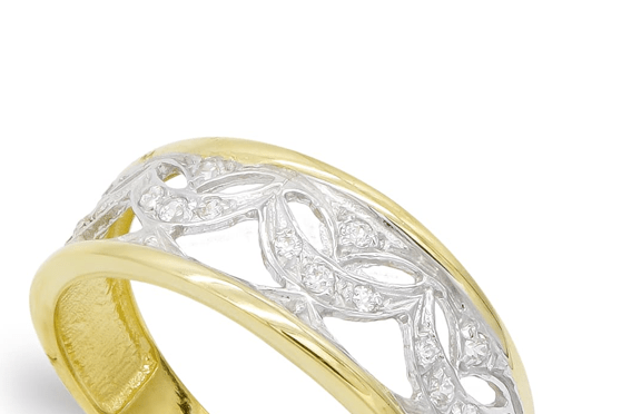 Anillo mujer oro 18 kilates bicolor - Imagen 3