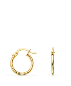 Pendientes aro cierre ballestilla, para mujer o niña oro 18 kilates