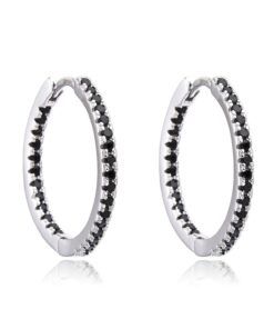 Pendientes aro mujer plata circonitas