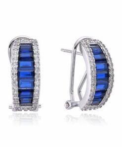 Pendientes mujer plata piedras azules