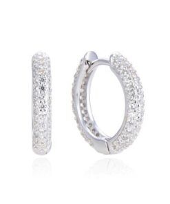 Pendientes aro plata con circonitas